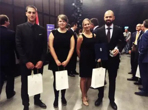 Das SabeeApp-Team bei der Preisverleihung zum Startup des Monats in Budapest